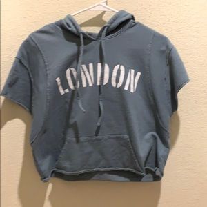 Women’s SMALL LONDON Cropped Shirt with a Hood
